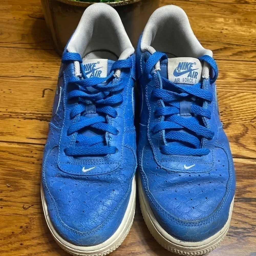 Nike Air Force 1 Big Kids 7.5Y Crocodile Croc Blue
